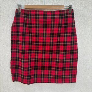 VINTAGE Red Plaid Mini Skirt by The Limited Size 8